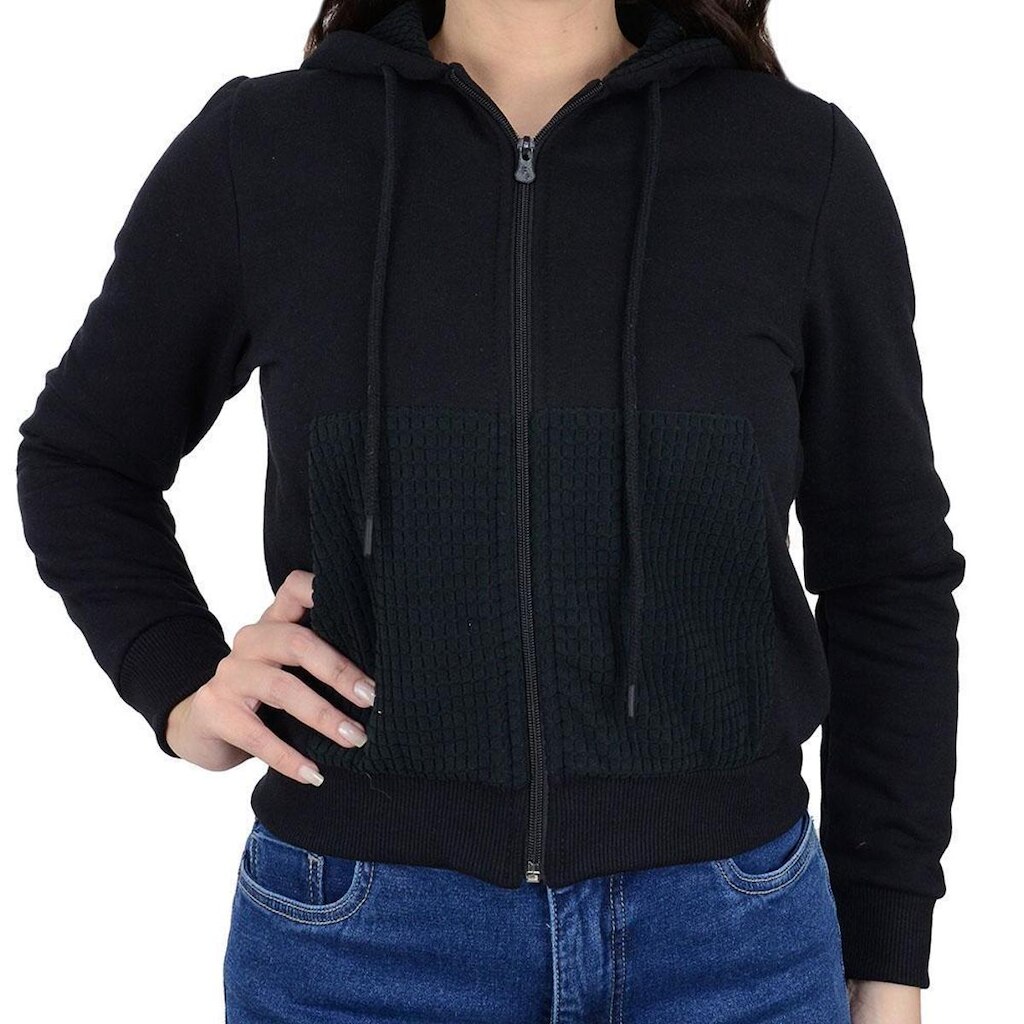 Jaqueta Feminina Olho Fatal Moletom Preta - 602248