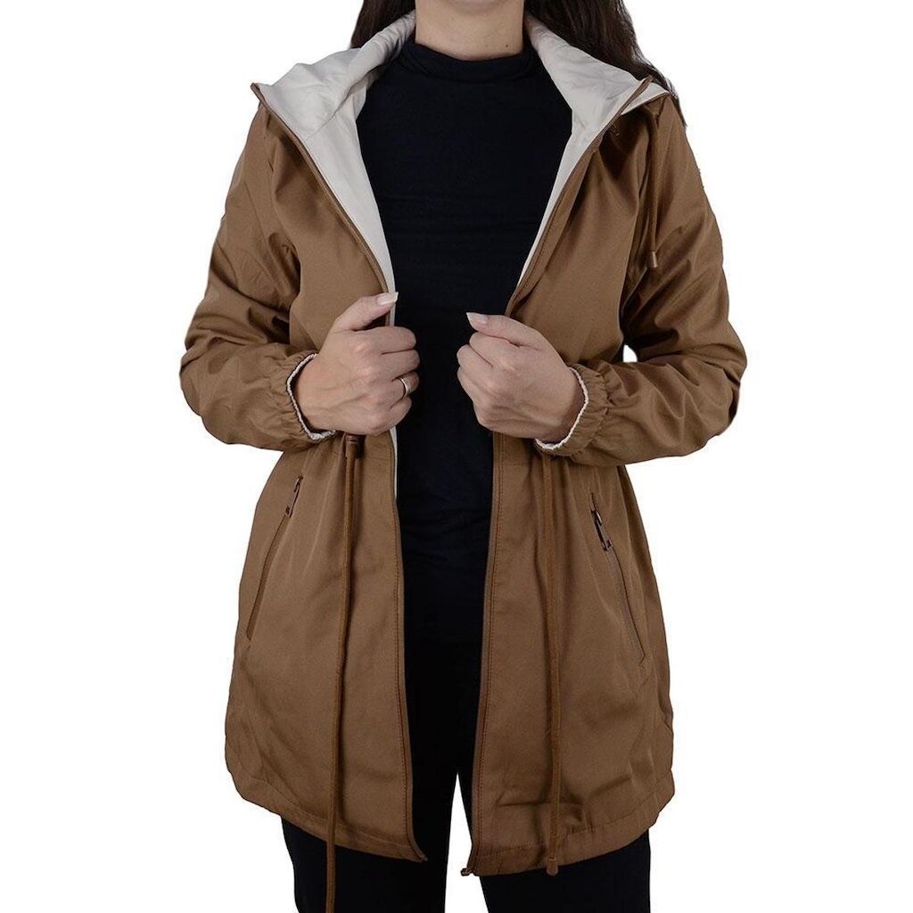 Jaqueta Feminina Pellini Dupla Face Marrom e Off - PL4903