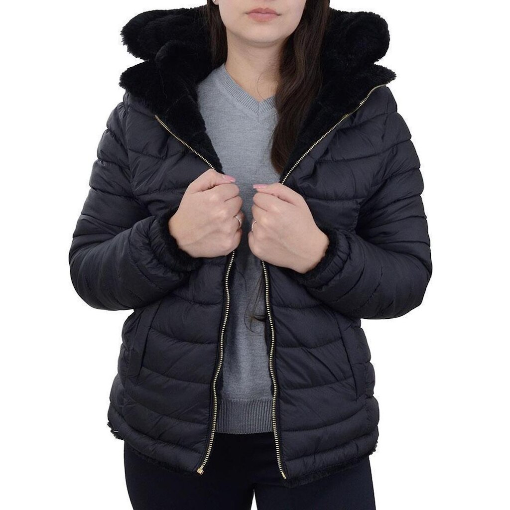 Jaqueta Feminina Pellini Dupla Face Preta - GD-3803