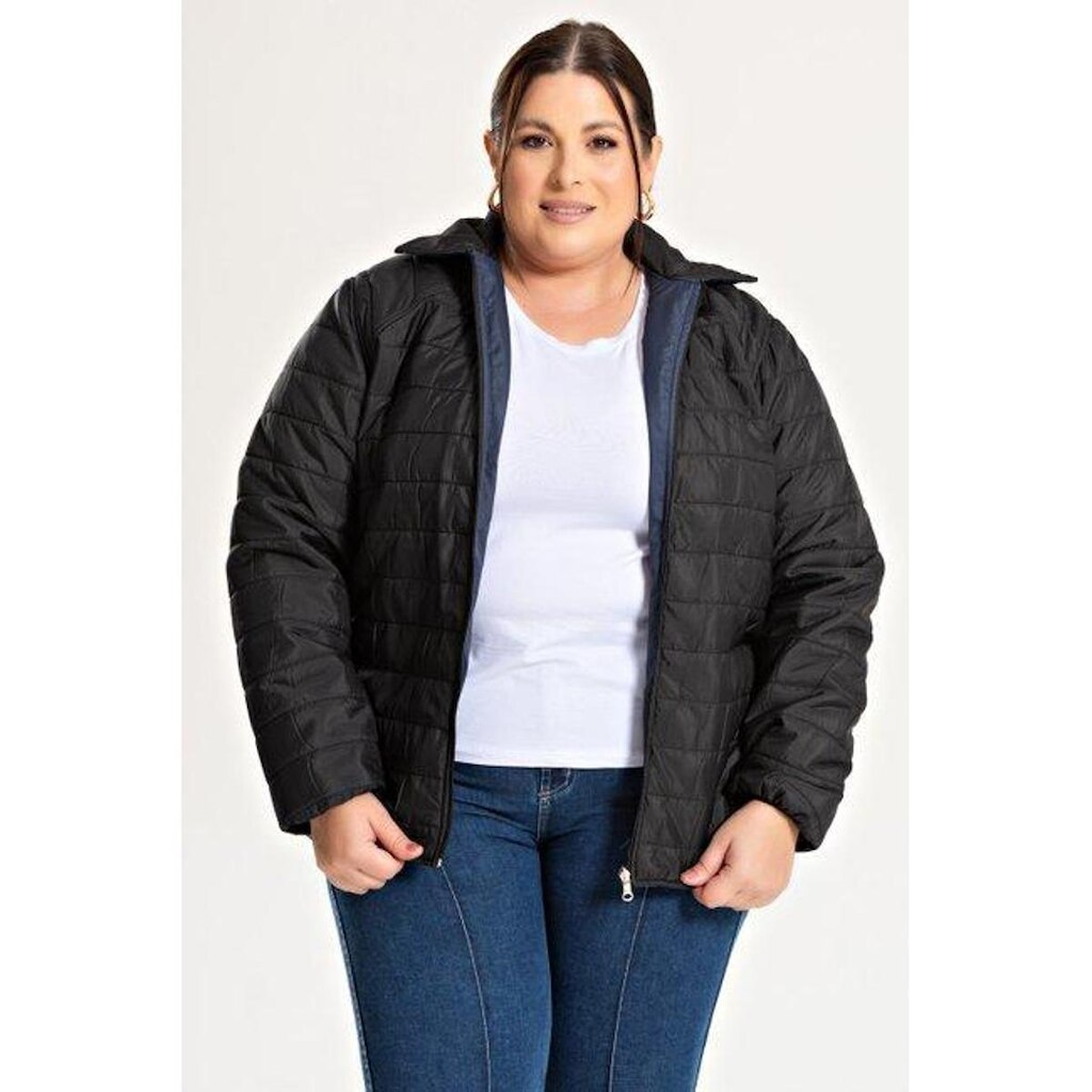 Jaqueta Feminina Plus Size Bomber Dupla Face - Serena