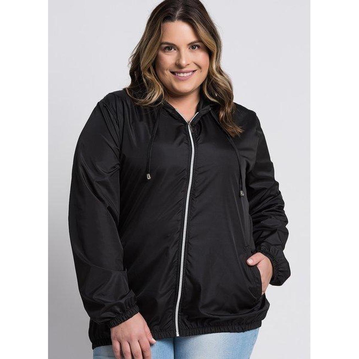 Jaqueta Feminina Plus Size Corta Vento Sem Forro - Serena Menor preço em Jaqueta Feminina Plus Size Corta Vento Sem Forro - Serena