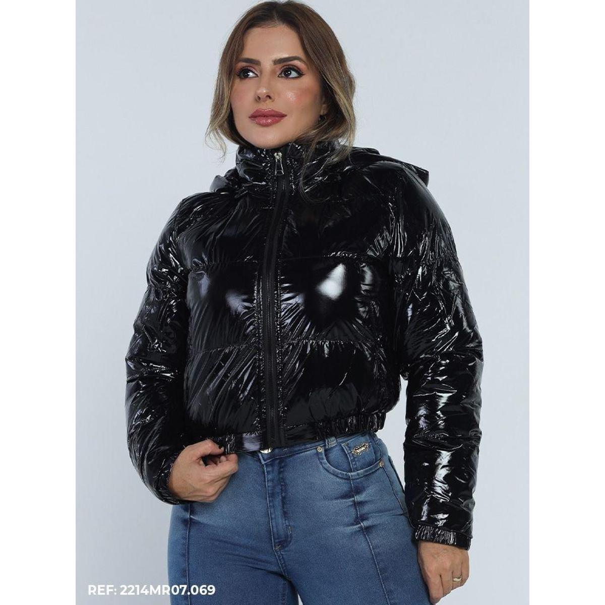 Jaqueta Feminina Puffer Cropped Vinil Menor preço em Jaqueta Feminina Puffer Cropped Vinil