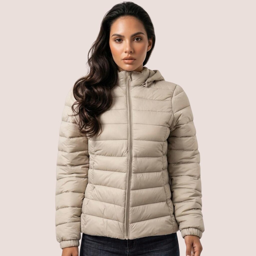 Jaqueta Feminina Puffer Longa Inverno Casual Com C