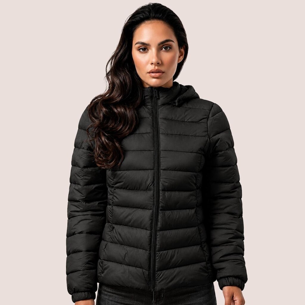Jaqueta Feminina Puffer Longa Inverno Casual Com C