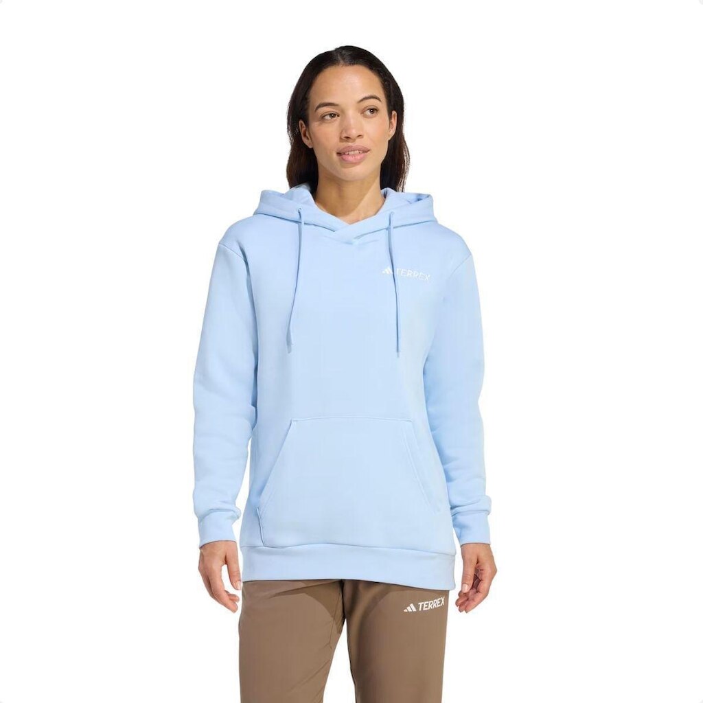 Jaqueta Feminino Moletom Adidas Terrex Multi Logo Azul Blue G