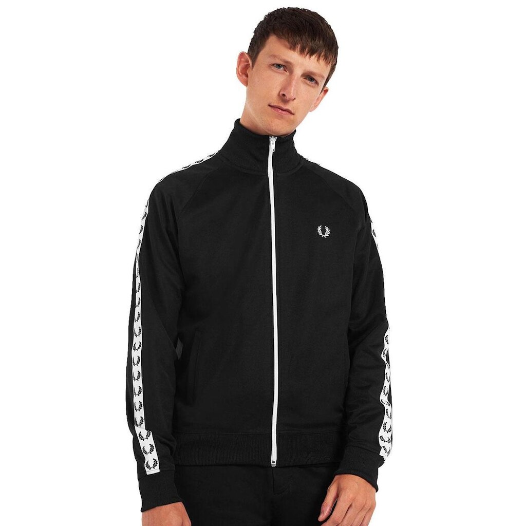 Jaqueta Fred Perry Masculina Regular Taped Track Preta