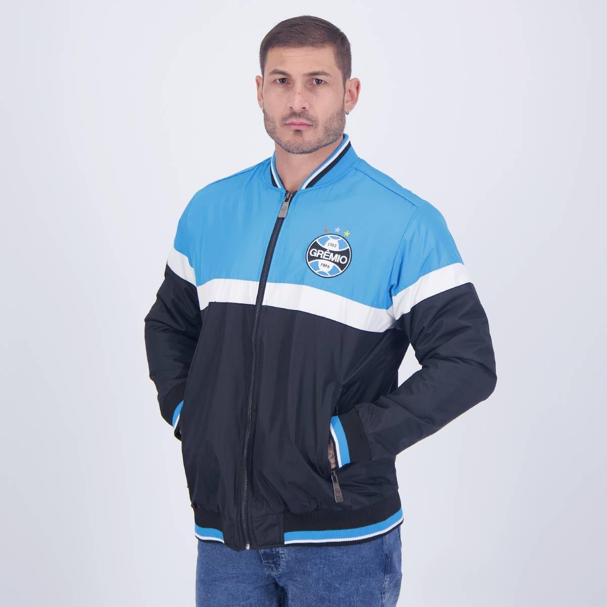 Jaqueta Grêmio Bomber Preta e Azul