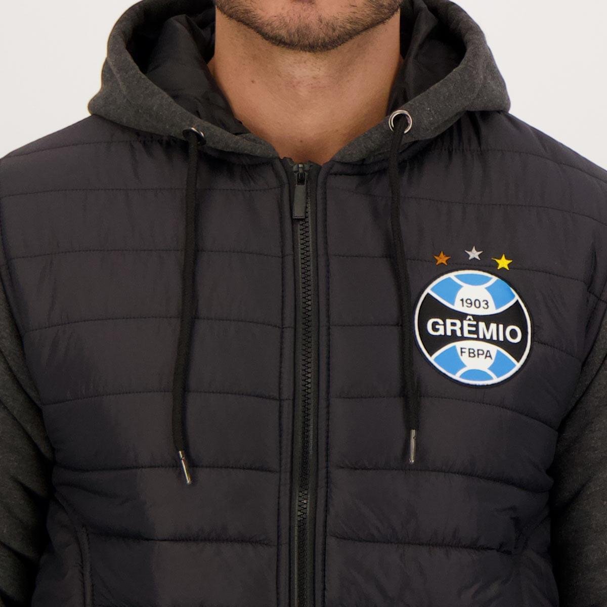 Jaqueta Grêmio FBPA Padding Preta Preto Netshoes