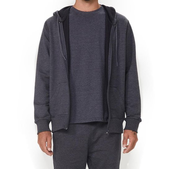 Jaqueta Hering Básica Capuz Masculina - Mescla Escuro Menor preço em Jaqueta Hering Básica Capuz Masculina - Mescla Escuro