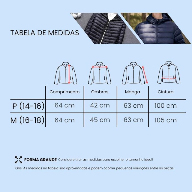 Jaqueta Infanti Juvenil Bobojaco Acolchoada Puffer Masculina