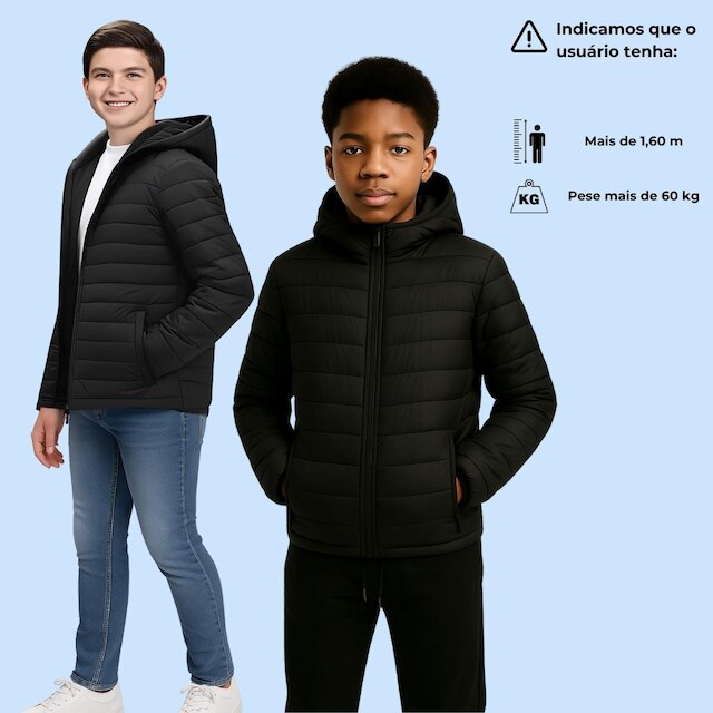 Jaqueta Infanti Juvenil Bobojaco Acolchoada Puffer Masculina