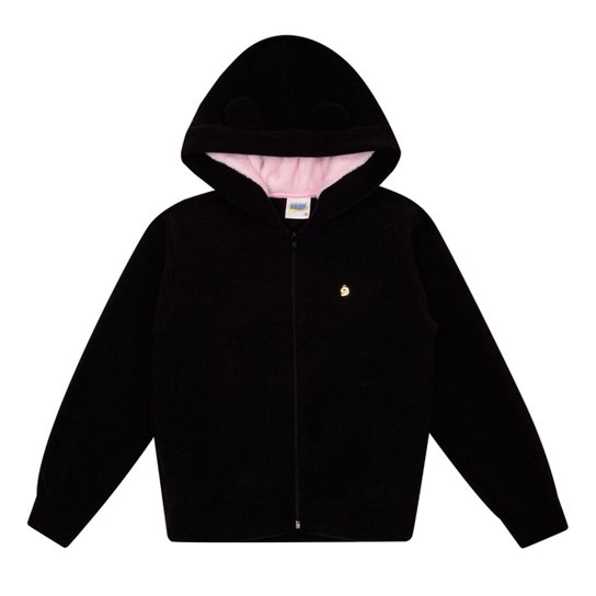 Jaqueta Infantil Duzizo C/ Capuz Feminina - Preto Menor preço em Jaqueta Infantil Duzizo C/ Capuz Feminina - Preto