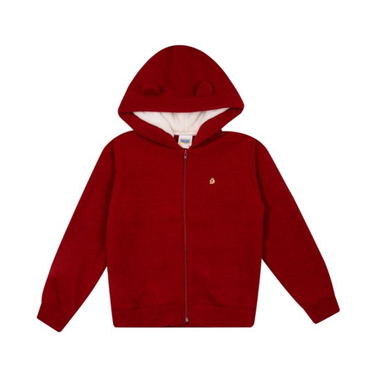 Jaqueta Infantil Duzizo C/ Capuz Feminina - Vermelho Menor preço em Jaqueta Infantil Duzizo C/ Capuz Feminina - Vermelho