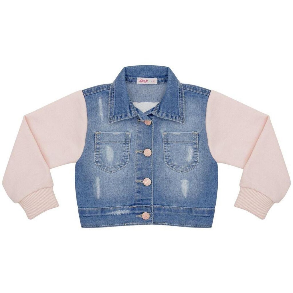 Jaqueta Infantil Look Jeans c/ Moletom Jeans - UNICA - 01