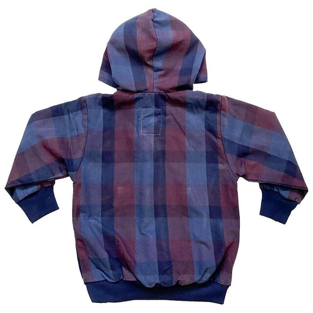 Jaqueta Infantil Look Jeans Xadrez Marinho - UNICA - 02