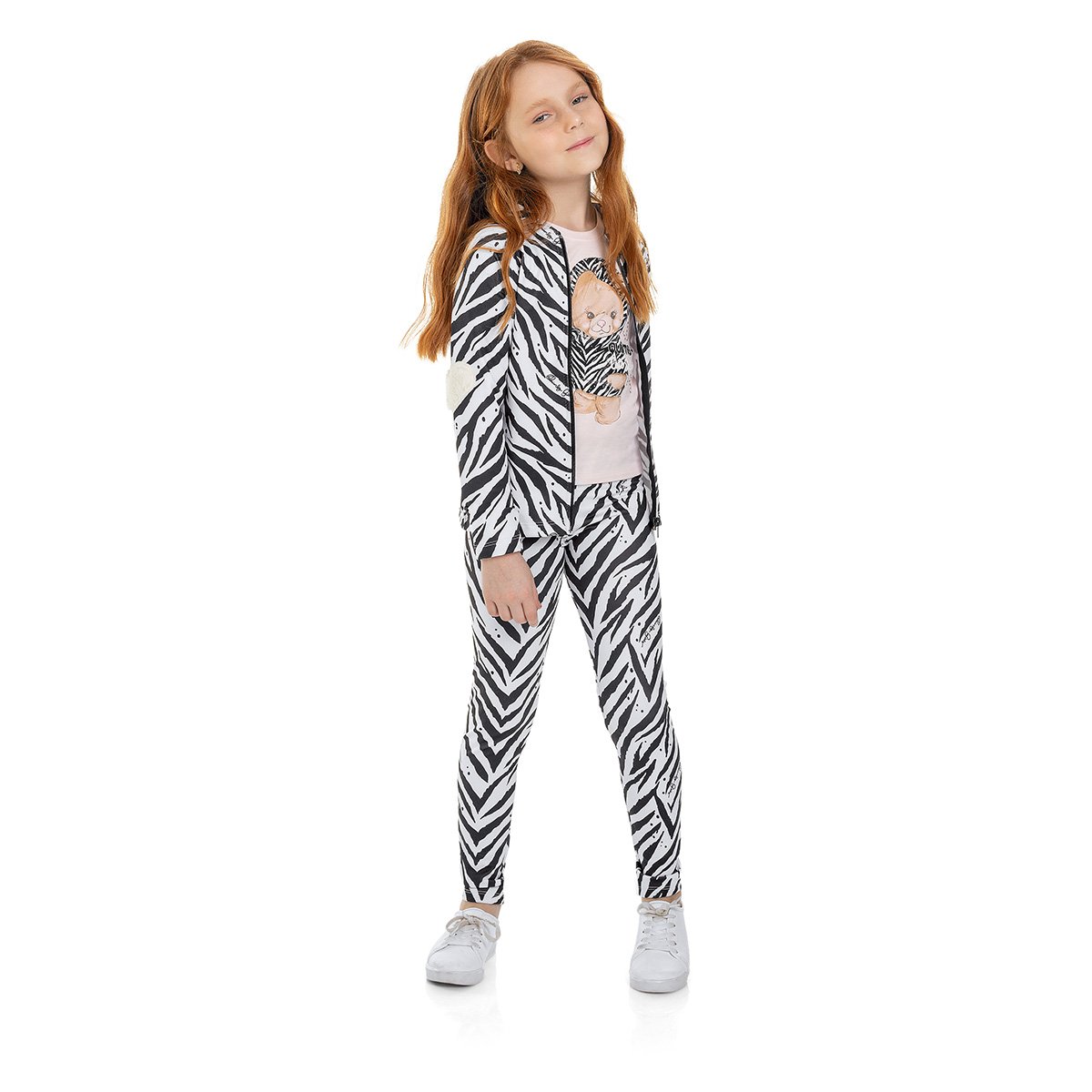 Jaqueta Infantil Quimby Malha Flanelada Zebra Feminina - 1