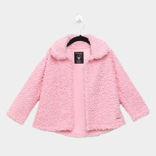 Jaqueta Infantil Quimby Peluciada Feminina - Rosa Menor preço em Jaqueta Infantil Quimby Peluciada Feminina - Rosa