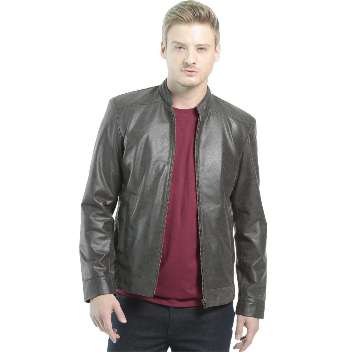 Jaqueta Javali de Couro Slim Menor preço em Jaqueta Javali de Couro Slim