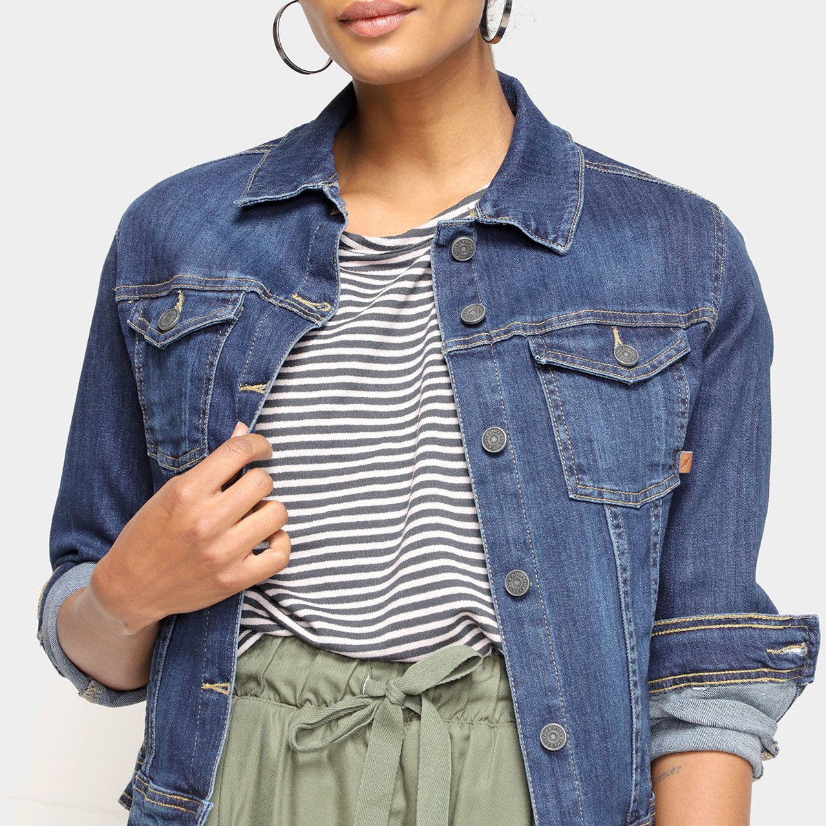 camisa jeans feminina cantao