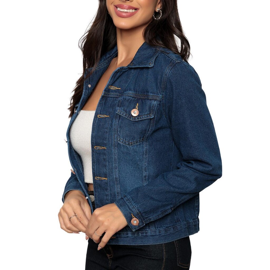 Jaqueta Jeans Catarinense Simples Feminina
