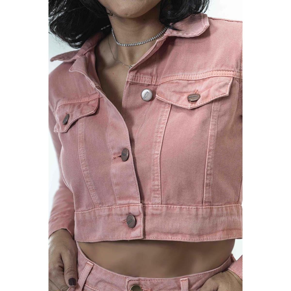 Jaqueta Jeans Cropped Feminina Color Algodão Anticorpus Cobre