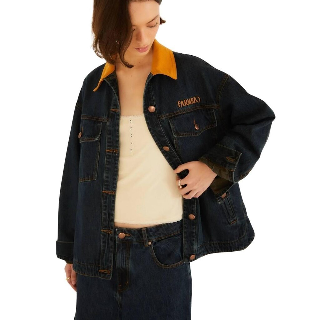 Jaqueta Jeans Farm Rio Bordado