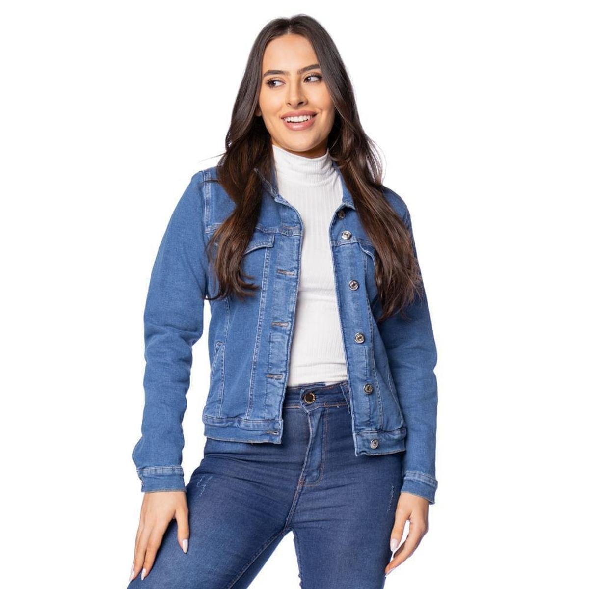 Jaqueta Jeans Feminina Max Denim - Azul | Netshoes