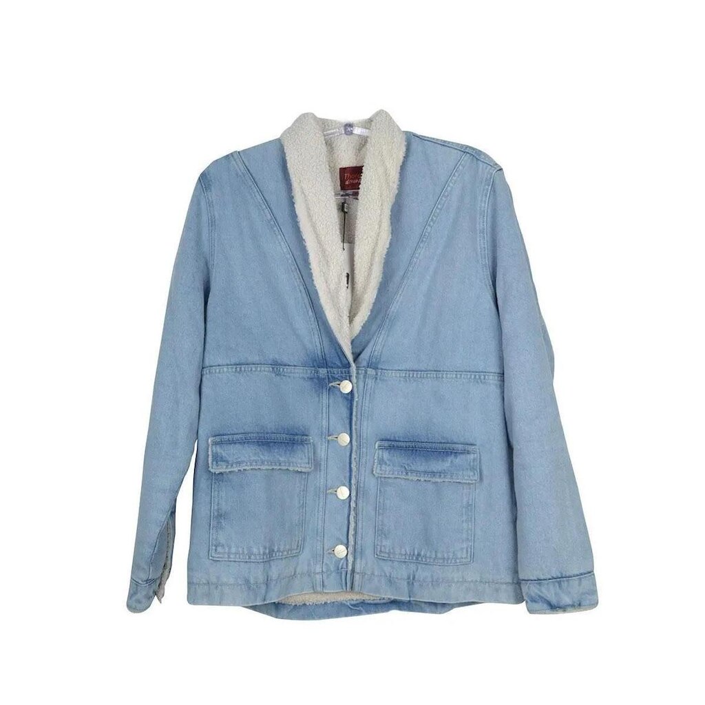 Jaqueta Jeans Feminina Tharog Maxi Lã - TH5094