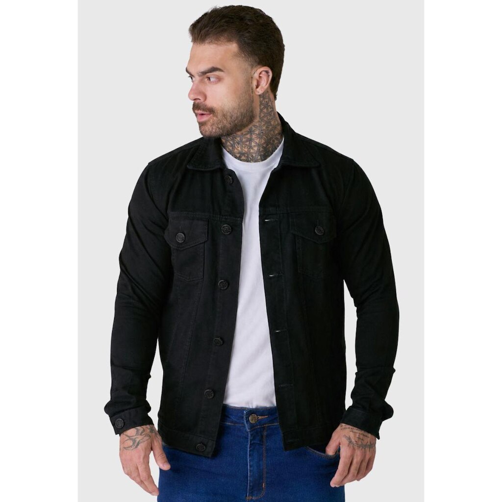 Jaqueta Jeans HNO Jeans Premium Full Black Elastano