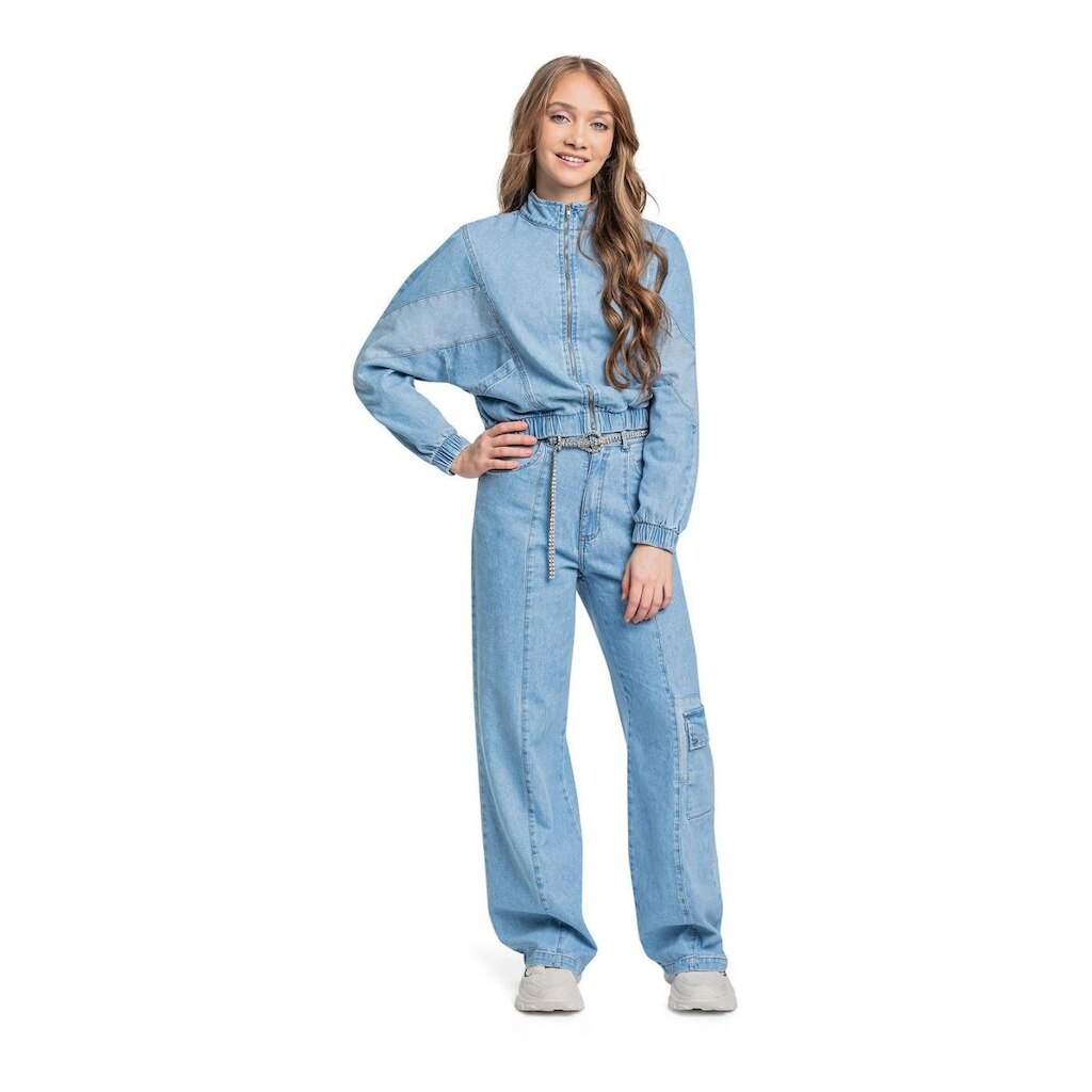 Jaqueta Jeans Juvenil Oversized Gloss