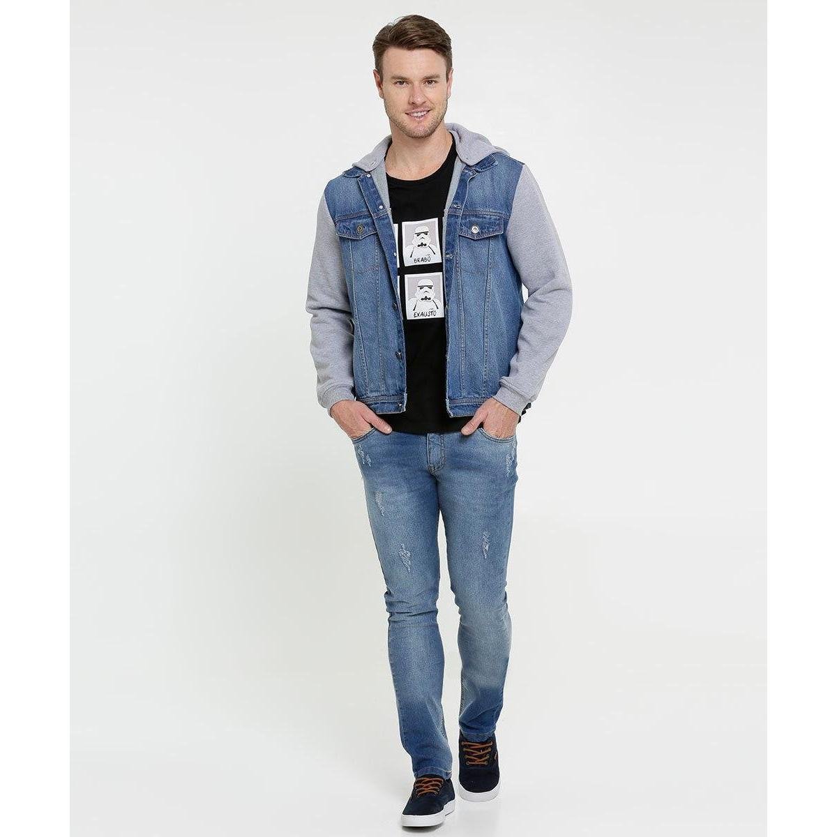 denim moletom com capuz men