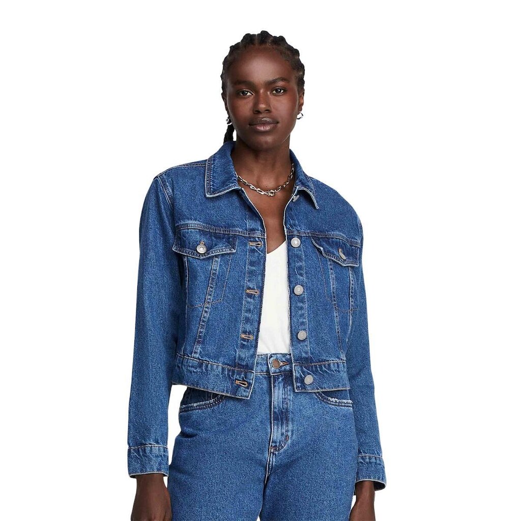 Jaqueta Jeans Trucker Manga Longa Dzarm
