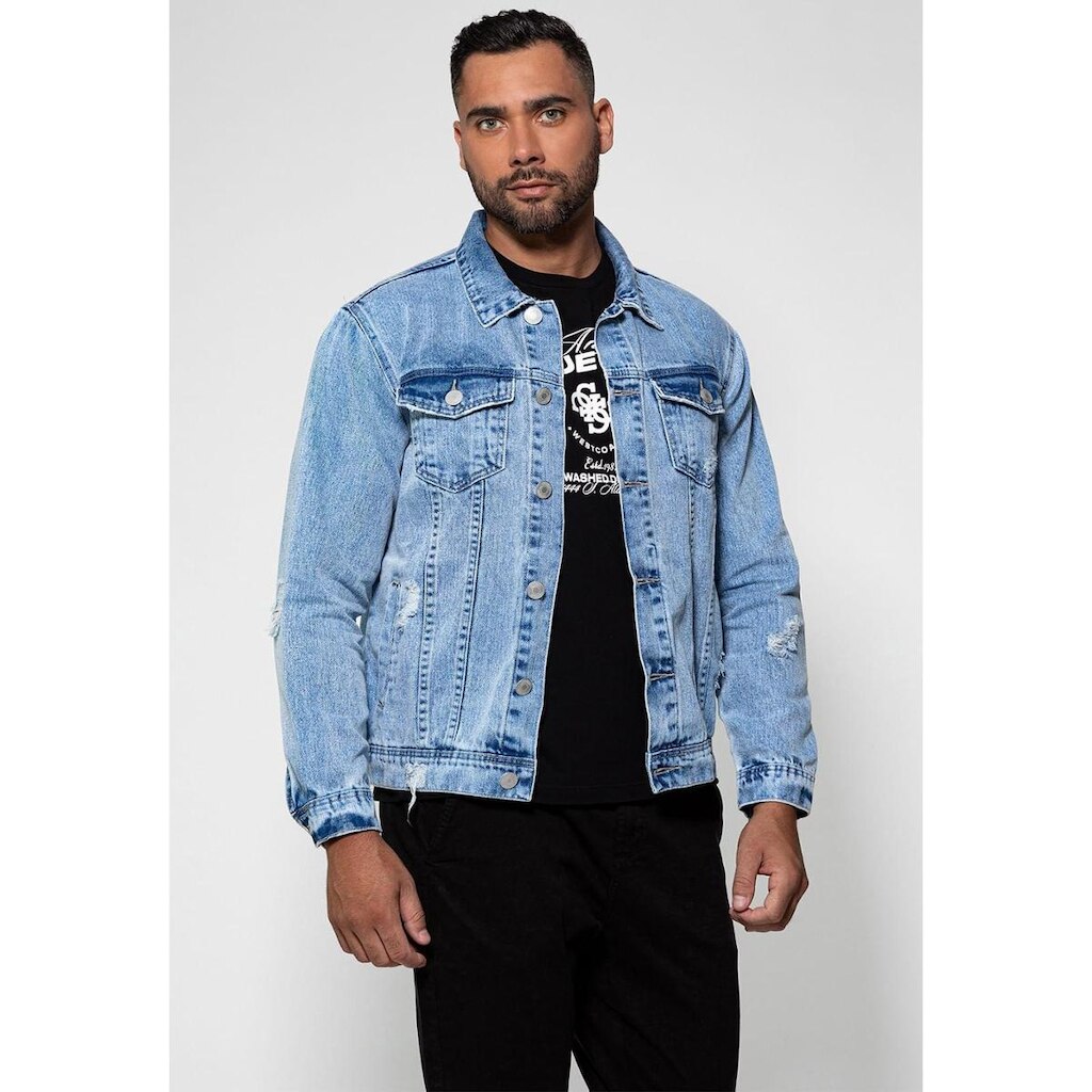 Jaqueta Jeans Truker Puidos Guess Azul Claro