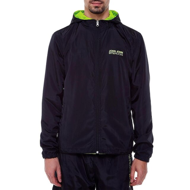 Jaqueta John John Masculina Gym Rocks Capuz Dupla Face Preta - Preto ...