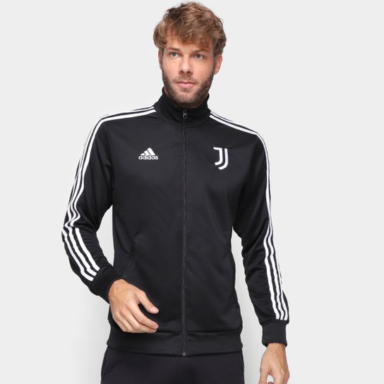 Jaqueta Juventus Adidas 3-Stripes Masculina - Preto+Branco Menor preço em Jaqueta Juventus Adidas 3-Stripes Masculina - Preto+Branco