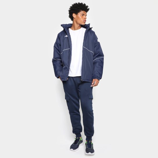 Jaqueta Kappa Dobby Poly Sport Capuz Masculina
