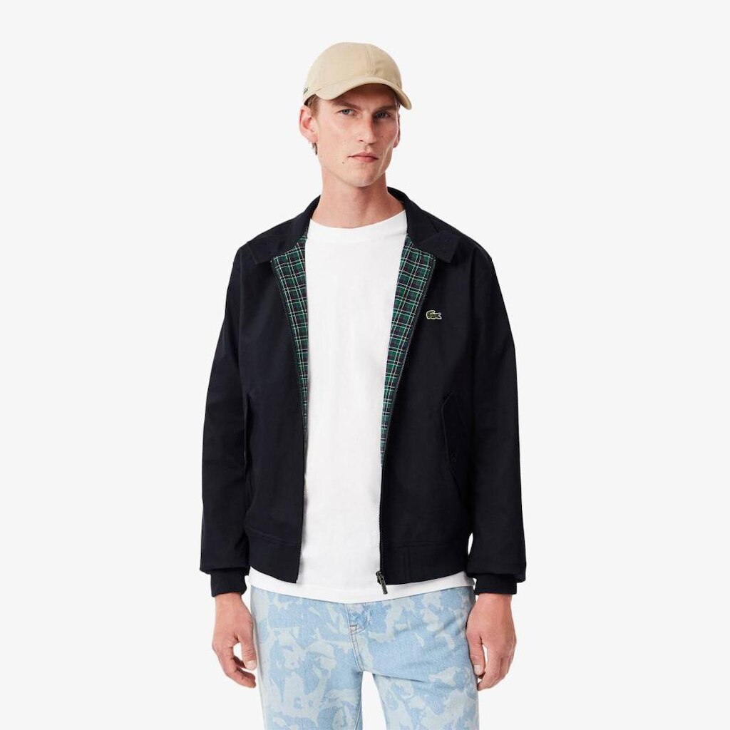 Jaqueta Lacoste De Sarja Harrington Impermeável Masculina