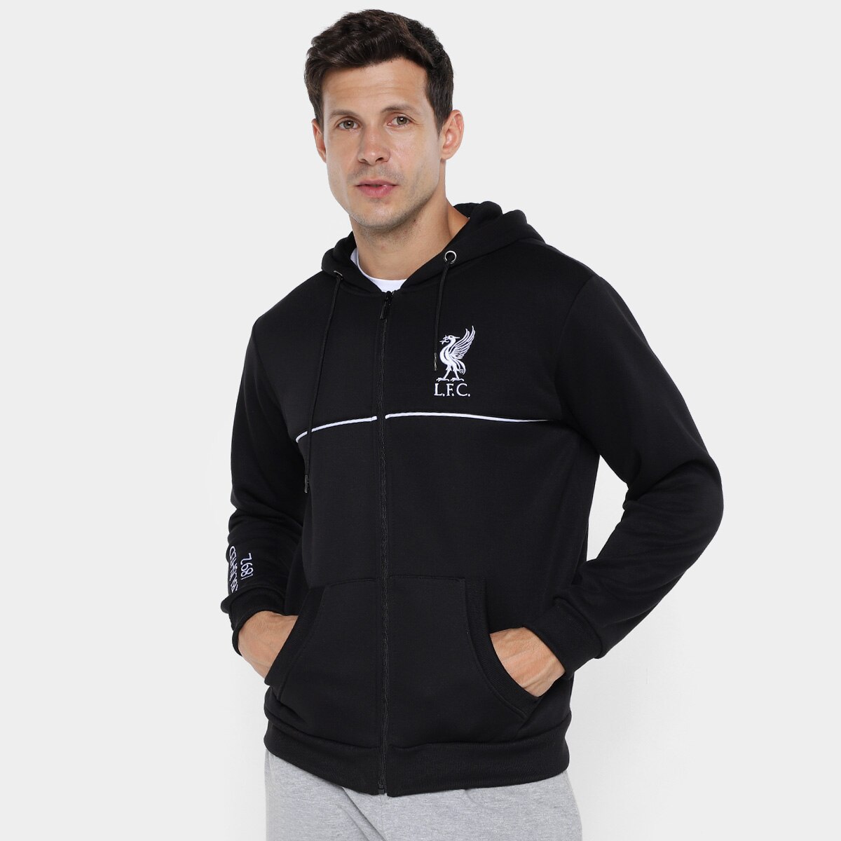 Jaqueta Liverpool c/ Capuz Masculina Menor preço em Jaqueta Liverpool c/ Capuz Masculina