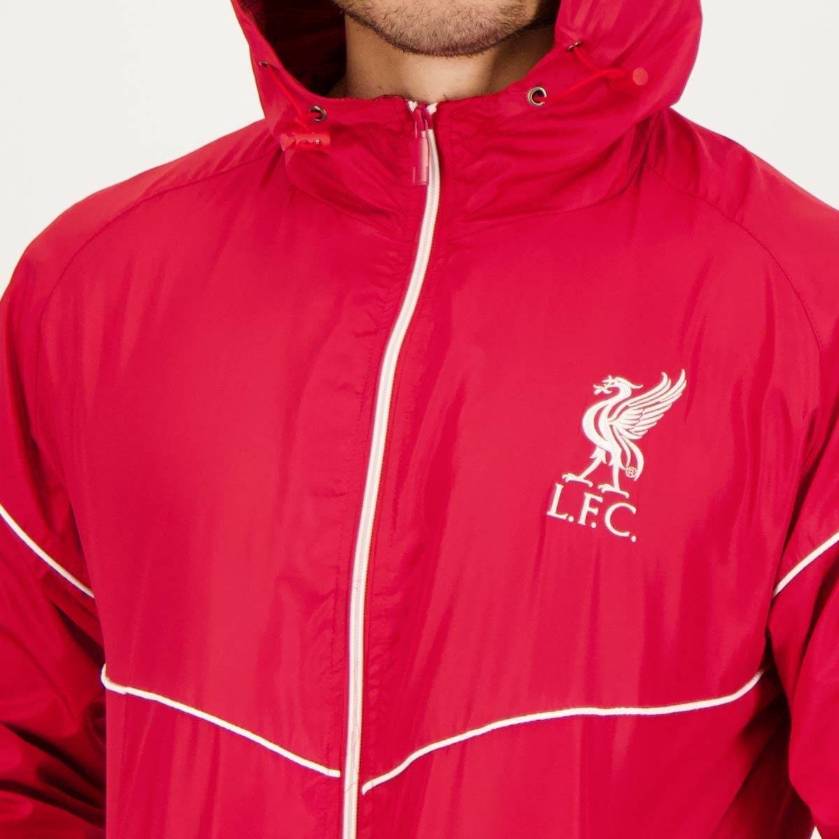 Jaqueta Liverpool Corta Vento Vermelha e Branca
