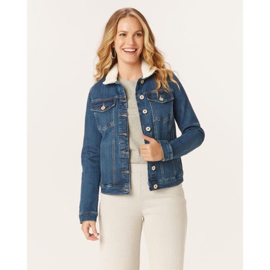 Jaqueta Malwee Slim Jeans Feminina - Azul