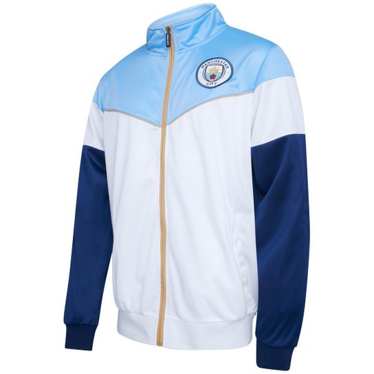 Jaqueta Manchester City Branco Masculino - Branco Menor preço em Jaqueta Manchester City Branco Masculino - Branco