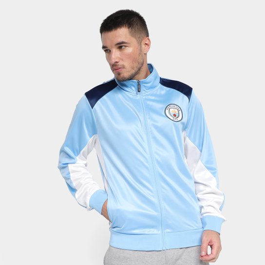 Jaqueta Manchester City Masculina - Azul Claro Menor preço em Jaqueta Manchester City Masculina - Azul Claro