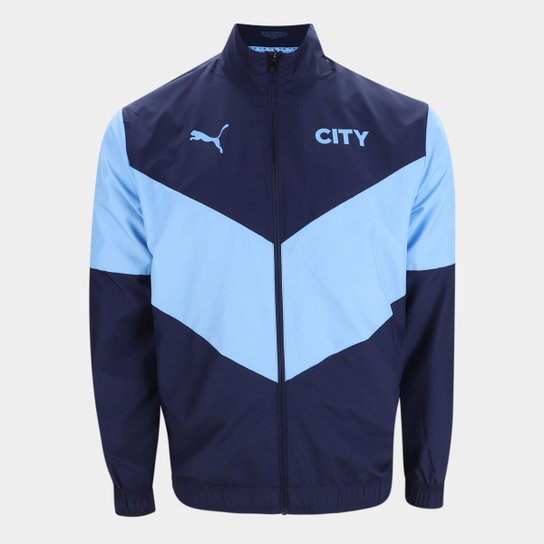 Jaqueta Manchester City Pré-Jogo 21/22 Puma Masculina - Azul Escuro Menor preço em Jaqueta Manchester City Pré-Jogo 21/22 Puma Masculina - Azul Escuro