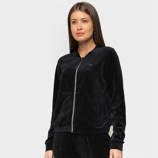 Menor preço em Jaqueta Marialicia Plush Básica Feminina - Preto