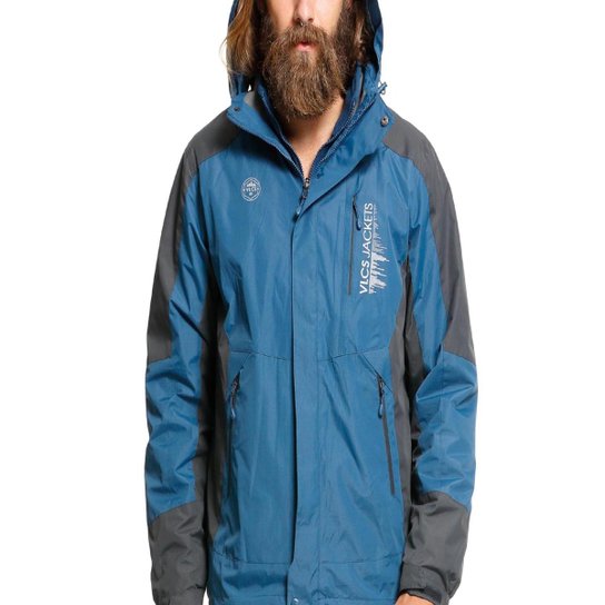 Jaqueta Masculina Dupla Face Proteção Térmica Azul VLCS Azul