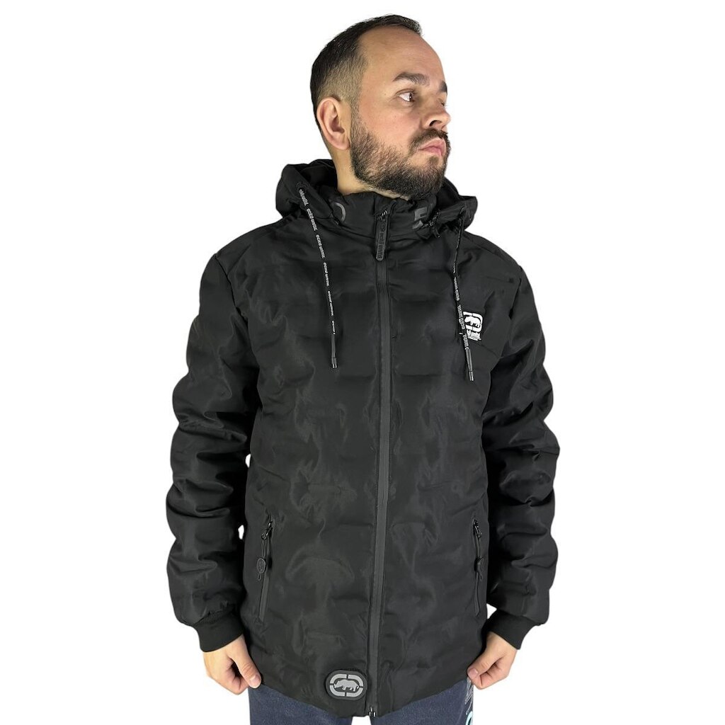Jaqueta Masculina Ecko Unltd Bobojaco Peluciado Capuz Preta