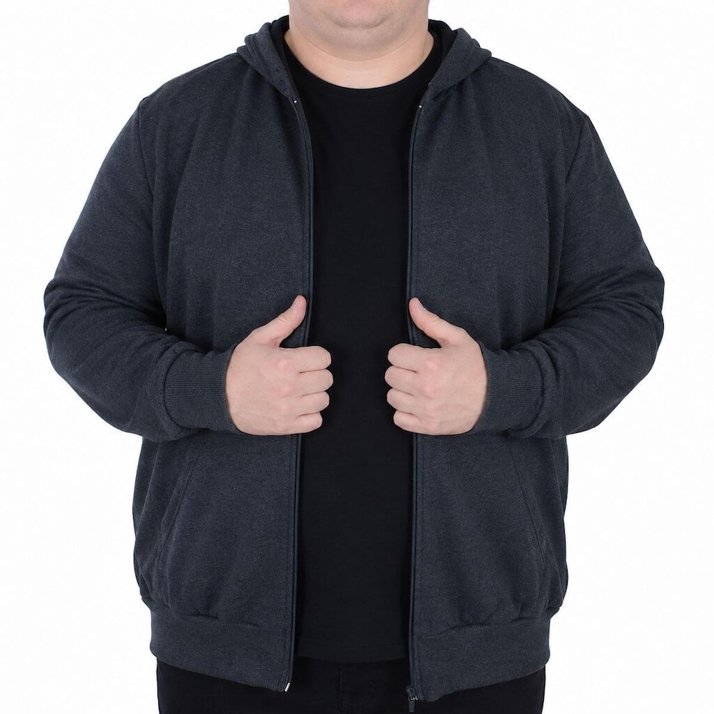 Jaqueta Masculina Fico Moletom Plus Size Cinza - 0098
