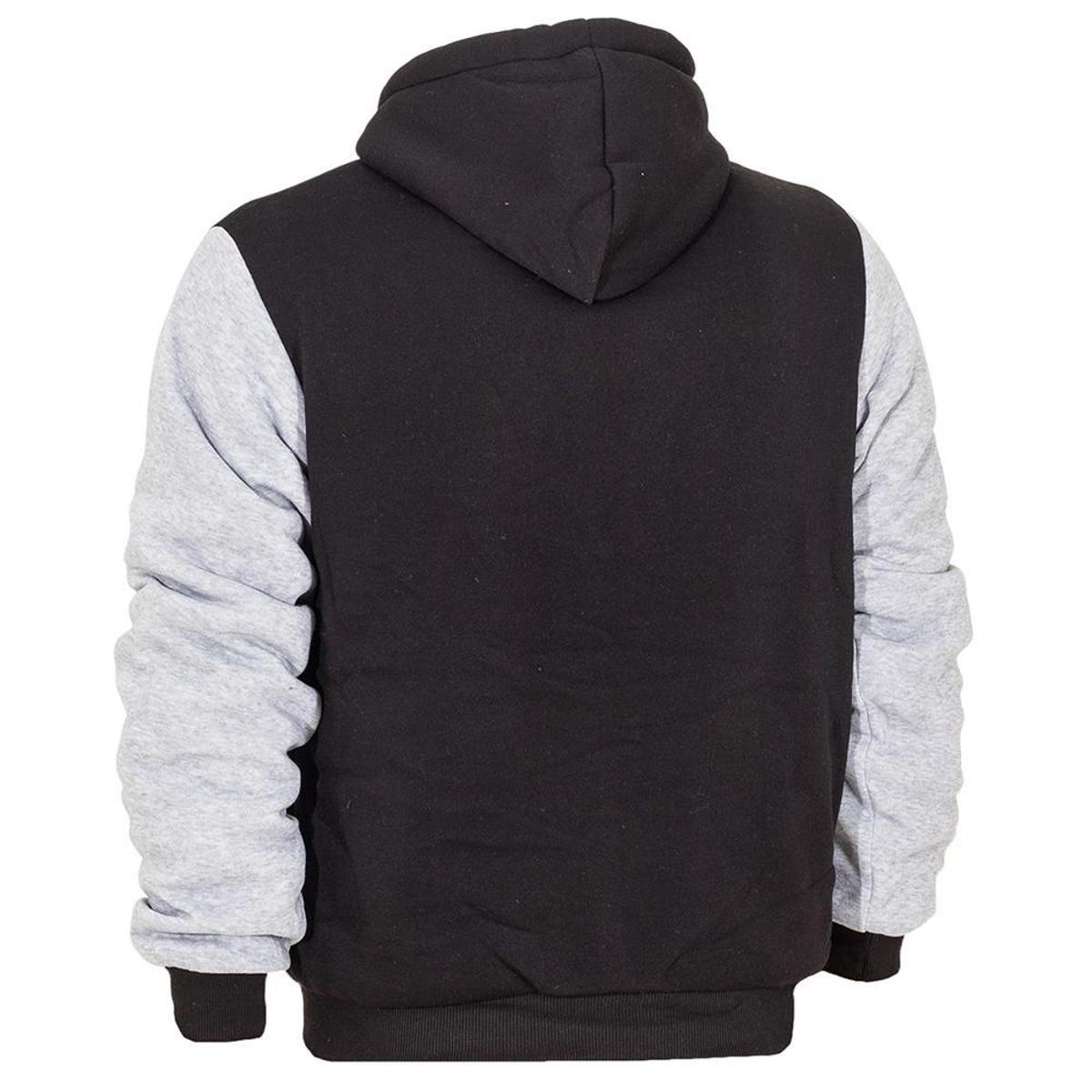 grey varsity moletom com capuz