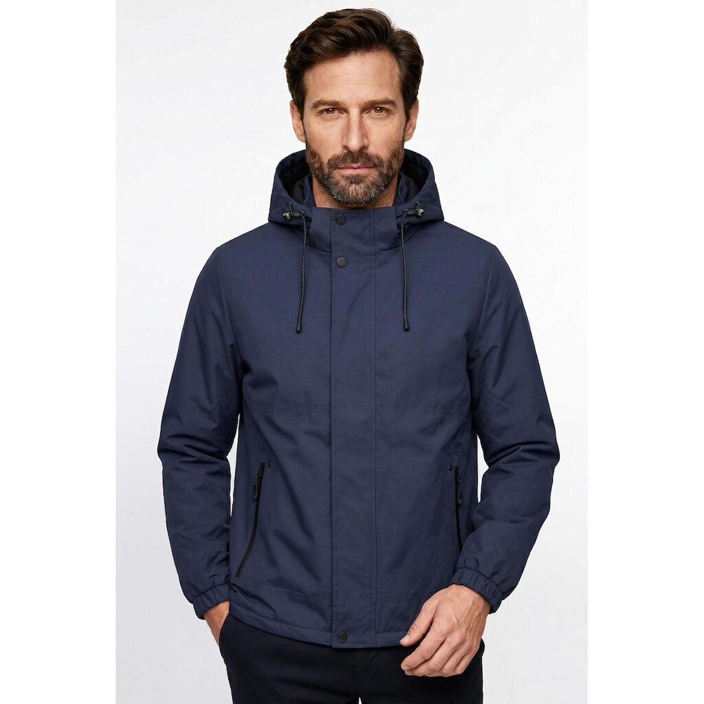 Jaqueta masculina nylon com capuz removível 69414