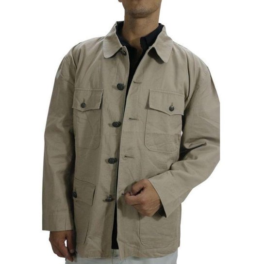 Jaqueta Masculina Parka Estilo Militar Casaco Prova de Vento - Kaki Menor preço em Jaqueta Masculina Parka Estilo Militar Casaco Prova de Vento - Kaki